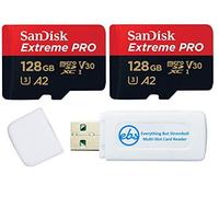 SanDisk Extreme Pro - Tarjeta de memoria microSD de 128 GB, 2 unidades | Para modelos Air 2S, Air 2, Mini, Mini 2, Mavic 2 (SDSQXCD-128G-GN6MA) con 1 lector combinado Everything But Stromboli