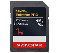 SANDISK Extreme Pro Tarjeta SD UHS-I de 1 TB (hasta 250 MB/s de Velocidad de Lectura y 170 MB/s de Escritura, vídeos en 4K UHD, U3, V30) Memory Zone App