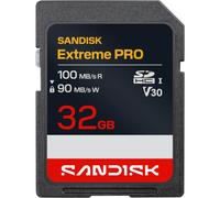 SANDISK Extreme Pro Tarjeta SD UHS-I de 32 GB (con hasta 100 MB/s de Velocidad de Lectura y 90 MB/s de Escritura, vídeos en 4K UHD, U3, V30) SANDISK App