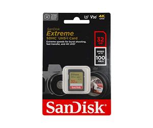 SanDisk Extreme SDSDXVE-032G-GNCIN 32 GB SDHC Class 10 U3 V30 Memory Card , yellow