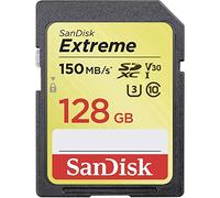 SanDisk Extreme SDXC Memory Card, Up to 150 MB/s, Class 10, U3, V30, 128 GB (Pack of 1)