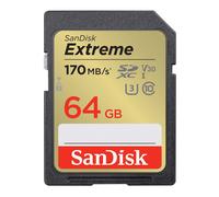 SanDisk Extreme SDXC Tarjeta SD 64 GB (SD Card UHS-I, V30, hasta 170 MB/s, Softw