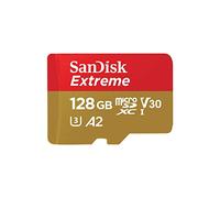 SANDISK EXTREME MICROSDXC 128GB + SD ADAPTER + 1 YR RESCUEPRO DELUXE UP TO 190MB/S & 90MB/S READ/WRITE SPEEDS A2 C10 V30 UHS-I SDSQXAA-128G-GN6MA