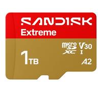 SANDISK Extreme Tarjeta microSDXC UHS-I + SD Adapter, 1 TB (con hasta 245 MB/s de Velocidad de Lectura y 170 MB/s de Escritura, vídeo 5.3K, C10, V30, U3, A2)