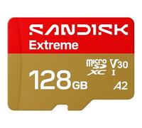 SANDISK Extreme Tarjeta microSDXC UHS-I + SD Adapter, 128 GB (con hasta 245 MB/s de Velocidad de Lectura y 120 MB/s de Escritura, vídeo 5.3K, C10, V30, U3, A2)