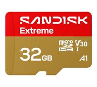 SANDISK Extreme Tarjeta microSDXC UHS-I + SD Adapter, 32 GB (con hasta 100 MB/s de Velocidad de Lectura y 60 MB/s de Escritura, vídeo 5K, C10, V30, U3, A1)
