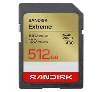 SANDISK Extreme Tarjeta SD UHS-I de 512 GB (hasta 230 MB/s de Velocidad de Lectura y 160 MB/s de Escritura, vídeo 4K UHD, U3, V30) SANDISK Memory Zone App