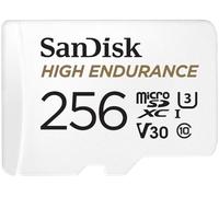 SanDisk High Endurance 256 GB Tarjeta microSD para videovigilancia, hasta 100 MB/s, Class 10, U3 y V30