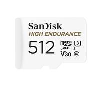 SanDisk High Endurance - Tarjeta microSD para videovigilancia de 512 GB, hasta 100 MB/s, Class 10, U3 y V30