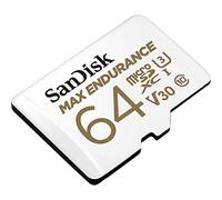 SanDisk MAX Endurance Video Monitoring for Dashcams & Home Monitoring 64 GB microSDXC Memory Card + SD Adaptor 30,000 Hours Endurance, White