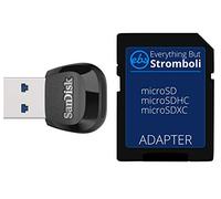 SanDisk MobileMate - Lector de tarjetas de memoria USB 3.0 (SDDR-B531-GN6NN) para tarjeta MicroSD - Paquete con (1) Adaptador Micro a SD Everything But Stromboli