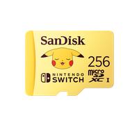 SanDisk Tarjeta microSD con Licencia Oficial para Nintendo Switch, Pokémon Pikachu 256GB (Velocidad de Lectura hasta 100 MB/s, UHS-I, V30, C10, U3, Compatibilidad: Nintendo Switch 1, Lite y OLED)