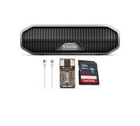 SanDisk Professional G-Drive Enterprise-Class - Disco duro externo portátil de 12 TB (gris oscuro) con tarjeta de memoria de 32 GB (100 MB/s), cable de carga (6 pies) y lector de tarjetas USB (4