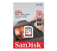 SanDisk SDSDUNC-016G-GN6IN Ultra Tarjeta de Memoria SDHC de 16 GB (hasta 80 MB/s, Clase 10), Color Plata