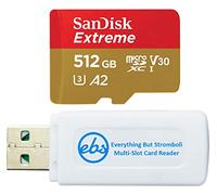SanDisk - Tarjeta de memoria extrema MicroSDXC UHS-I de 512 GB de hasta 190 MB/s C10 A2 compatible con modelos de teléfono Samsung serie A (SDSQXAV-512G-GN6MN) con 1 lector de tarjetas micro