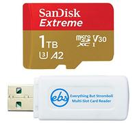 SanDisk - Tarjeta de memoria Micro SDXC Extreme V30 A2 UHS-I de 1 TB | Funciona con DJI Osmo Osmo Action 6, Pocket 3, Osmo Nano Bundle con 1 lector de tarjetas Everything But Stromboli MicroSD y