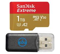 SanDisk - Tarjeta de memoria microSD de 1 TB compatible con cámara de acción Insta360 Go Ultra, X3, X4 y X5 (SDSQXAV-1T00-GN6MN) V30 A2 U3 con (1) lector de tarjetas Everything But Stromboli MicroSD y