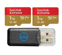 SanDisk - Tarjeta de memoria MicroSD Extreme de 1 TB (2 unidades) compatible con DJI Air 2S, Air 2, Mini, Mini 2, Mavic 2 Drone Series (SDSQXAV-1T00-GN6MN) con 1 lector de tarjetas micro Everything