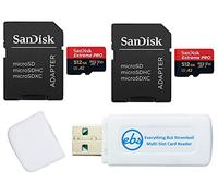 SanDisk - Tarjeta de memoria MicroSD Extreme Pro de 512 GB (2) funciona con GoPro Action Camera Hero 12 Black (SDSQXCD-512G-GN6MA) U3 V30 Bundle con (1) Everything But Stromboli MicroSDXC y lector de
