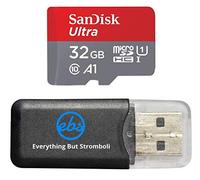 SanDisk Tarjeta de memoria MicroSDHC Ultra de 32 GB para cámara de acción Insta360 funciona con ONE RS 360 (SDSQUA4-032G-GN6MN) A1 U1 Clase 10 - Paquete con (1) Everything But Stromboli MicroSD Card Reader