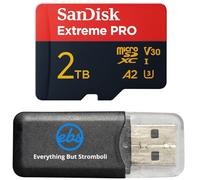 SanDisk - Tarjeta de memoria microSDXC de 2 TB Extreme, funciona con GoPro Lit Hero, Max 2, HERO13 negro, ultra ancha (SDSQXCD-2T00-GN6MA), paquete con (1) lector Everything But Stromboli