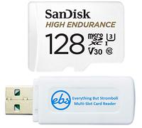 SanDisk - Tarjeta de memoria microSDXC de alta resistencia de 128 GB con adaptador, funciona con cámara Rexing Dash V1, V1-4K, V5, V1GW (SDSQQNR-128G-GN6IA) con (1) lector de tarjetas micro y SD