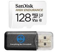 SanDisk Tarjeta de memoria microSDXC de alta resistencia de 128 GB para cámaras de salpicadero y cámaras de vídeo del sistema de seguridad del hogar (SDSQQNR-128G-GN6IA) clase 10 paquete con (1)