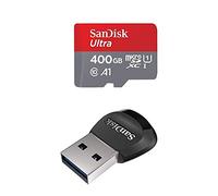 SanDisk Tarjeta de Memoria Ultra Android microSDXC UHS-I de 400 GB con Adaptador SD, + SanDisk MobileMate USB 3.0 - Lector de Tarjetas MicroSD