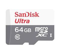 SanDisk Tarjeta de Memoria Ultra microSDXC 64GB con Adaptador SD, Clase 10, Velocidad Hasta 100MB/s