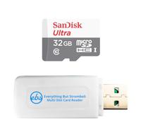 SanDisk - Tarjeta de memoria Ultra MicroSDXC de 32 GB funciona con cámaras | Funciona con cámaras de seguridad, teléfonos inteligentes SDSQUNR-032G-GN3MN paquete con 1 lector de tarjetas Everything But