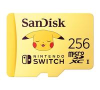 SanDisk Tarjeta microSD con Licencia Oficial para Nintendo Switch, Pokémon Pikachu 256GB (Velocidad de Lectura hasta 100 MB/s, UHS-I, V30, C10, U3, Compatibilidad: Nintendo Switch 1, Lite y OLED)