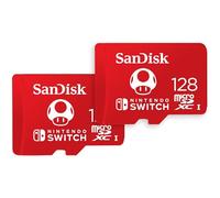 SANDISK Tarjeta microSD con licencia oficial para Nintendo Switch, Super Mario 128GB(Velocidad de Lectura hasta 100 MB/s, UHS-I, U3, Compatibles Nintendo Switch 1, Lite, OLED) Incluye 2 Tarjeta