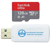 SanDisk - Tarjeta microSD de 128 GB compatible con tabletas Samsung Galaxy Tab S6 Lite, Tab S7, Tab A 8.0 (SDSQUA4-128G-GN6MN) con 1 lector de tarjetas de memoria Everything But Stromboli SD y SDXC