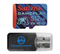 SanDisk - Tarjeta microSD de 512 GB compatible con Nintendo Switch, Switch OLED, Steam Deck y dispositivo móvil de juegos (SDSQXAV-512G-GN6XN) con (1) lector Everything But Stromboli MicroSDXC