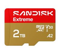 SANDISK Tarjeta microSD Extreme de 2 TB + Adaptador, velocidades de Lectura | UHS-I, V30, 5K y 4K UHD, U3, C10, A2, velocidades de escritura de hasta 150 MB/s, ideal para cámaras de acción + drones