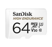 SanDisk Tarjeta microSDXC de alta resistencia con adaptador SD, C10, U3, V30 64 GB