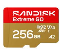 SANDISK Tarjeta microSDXC UHS-I Extreme GO de 256 GB, video UHD 5K y 4K, lectura de 240 MB/s, escritura de 160 MB/s, A2, U3, V30, alta velocidad para Android, cámara de acción y juegos