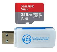 SanDisk - Tarjeta ultra microSD de 256 GB compatible con teléfonos Motorola, funciona con Moto G Power, One 5G Ace, Moto G Play (SDSQUA4-256G-GN6MN) con 1 lector de tarjetas Everything But Stromboli