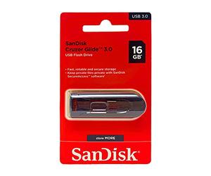Sandisk UFM 16GB USB Cruzer Glide 3.0 16GB USB 3.0 (3.1 Gen 1) Conector USB Tipo A Negro, Rojo Unidad Flash USB - Memoria USB (16 GB, 3.0 (3.1 Gen 1), Conector USB Tipo A, Deslizar, Negro, Rojo)