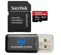SanDisk UHS-I - Tarjeta de memoria MicroSDXC Extreme Pro de 512 GB compatible con cámara Osmo Action 5 Pro (SDSQXCD-512G-GN6MA) con (1) lector Everything But Stromboli MicroSD