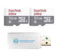 SanDisk UHS-I Ultra Class 10 - Tarjeta de memoria microSD de 32 GB (2 | Resistente al agua con velocidad de lectura de hasta 100 MB/s (SDSQUNR-032G-GN3MN) con 1 Everything But Stromboli MicroSD