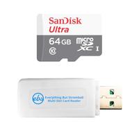 SanDisk UHS-I Ultra Class 10 - Tarjeta de memoria microSD de 64 GB para | Resistente al agua con velocidad de lectura de hasta 100 MB/s (SDSQUNR-064G-GN3MN) paquete con 1 Everything But Stromboli