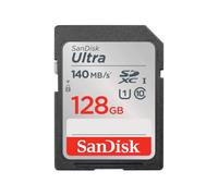 SanDisk Ultra Tarjeta SD 128 GB SDXC, SD Card para cámaras compactas y de gama media, UHS-I, V30, hasta 140 MB/s, Software de recuperación de datos RescuePRO Deluxe, Class 10, U1