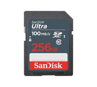 SanDisk Ultra 256GB SDXC Memory Card, up to 100MB/s, Class 10, Black/Grey