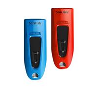 SanDisk Ultra 32 GB USB Flash Drive USB 3.0 Up to 130 MB/s Read - Twin Pack, Red/Blue