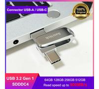 SanDisk Ultra Dual Drive Luxe USB Type-C - 256GB, Silver - SDDDC4-256G-G46