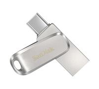 SANDISK Ultra Dual Drive Luxe, Memoria Flash 1 TB (con conectores USB Type-C y Type-A reversibles, para móviles, tabletas, Macs y ordenadores hasta 400 MB/s, Seguridad automática, Metálica) Plata