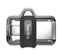 SANDISK Ultra Dual m3.0 unidad flash USB 256 GB USB Type-A / Micro-USB 3.2 Gen 1 (3.1 Gen 1) Negro, Plata, Transparente