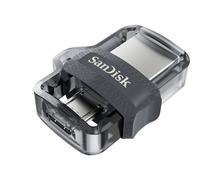 SANDISK Ultra Dual m3.0 unidad flash USB 256 GB USB Type-A / Micro-USB 3.2 Gen 1 (3.1 Gen 1) Negro, Plata, Transparente