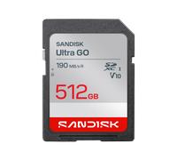 SANDISK Ultra Go UHS-I Tarjeta SD de 512 GB, velocidad de lectura de hasta 190 MB/s, grabación de vídeo Full HD, tarjeta de memoria para DSLR y cámara sin espejo
